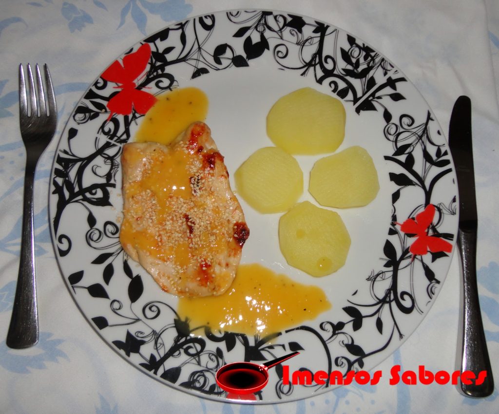 Filé de frango ao molho de tangerina