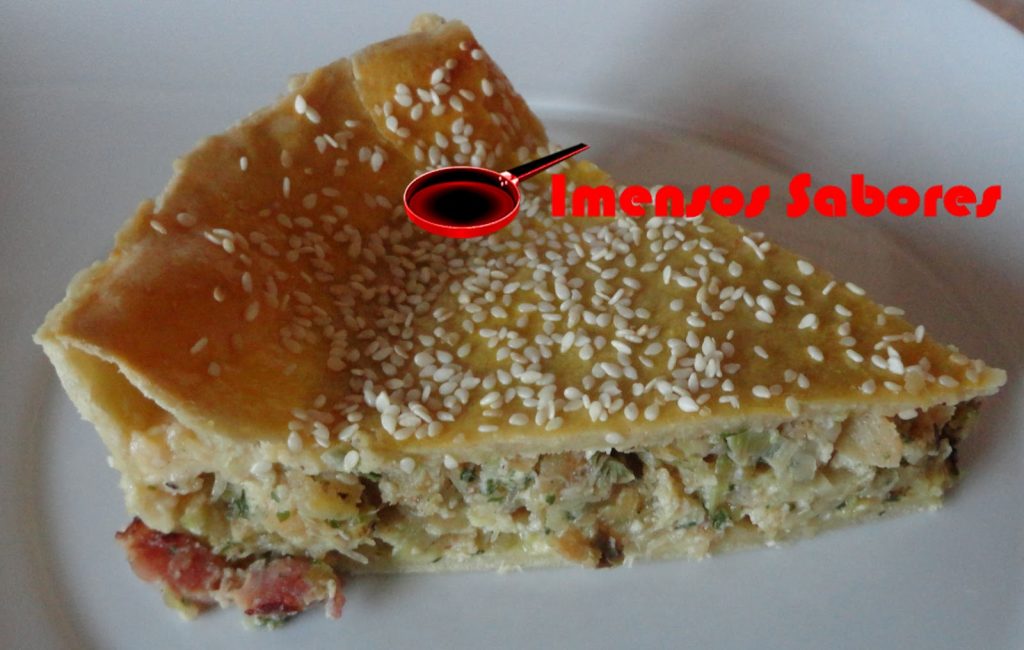Torta de bacalhau com alho-porro