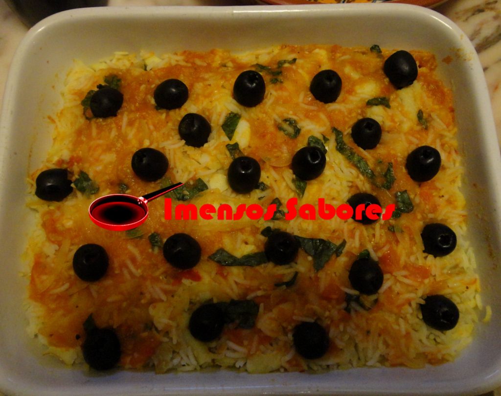 Arroz de forno com bacalhau