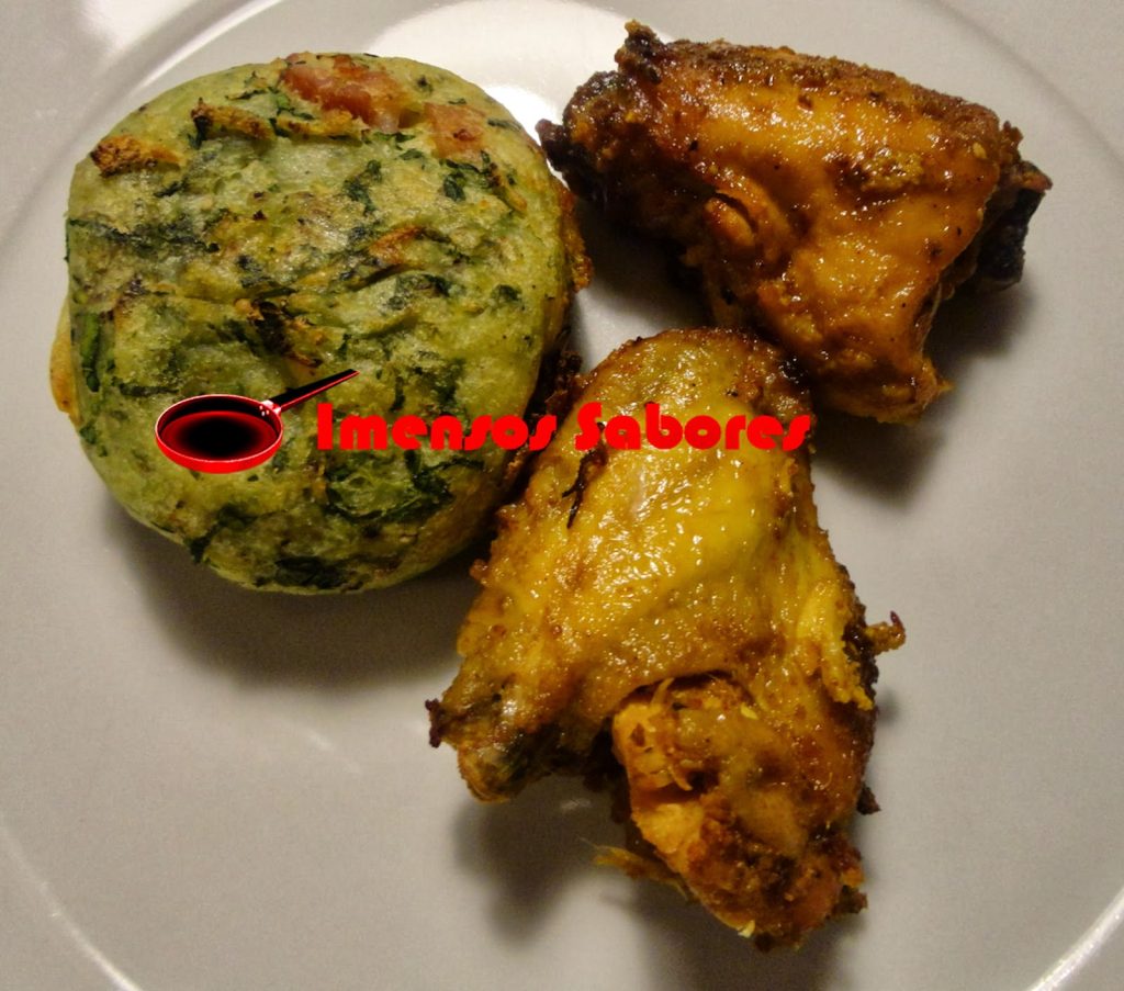 Batata com couve e bacon grelhada