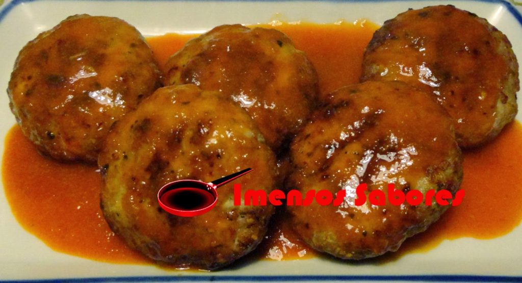 Hambúrguer de carne de porco com molho de tangerina