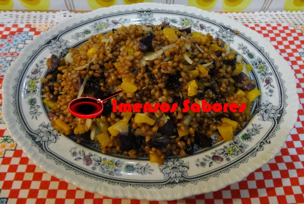 Salada de trigo em grãos