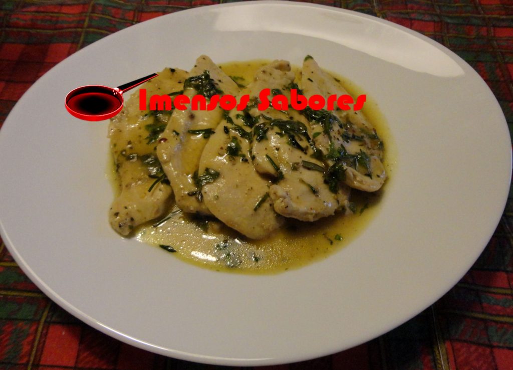 Bifinhos de frango ao molho de ervas frescas