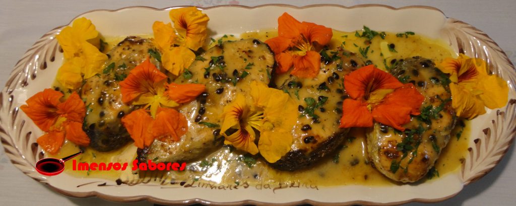 Salmão com molho de maracujá