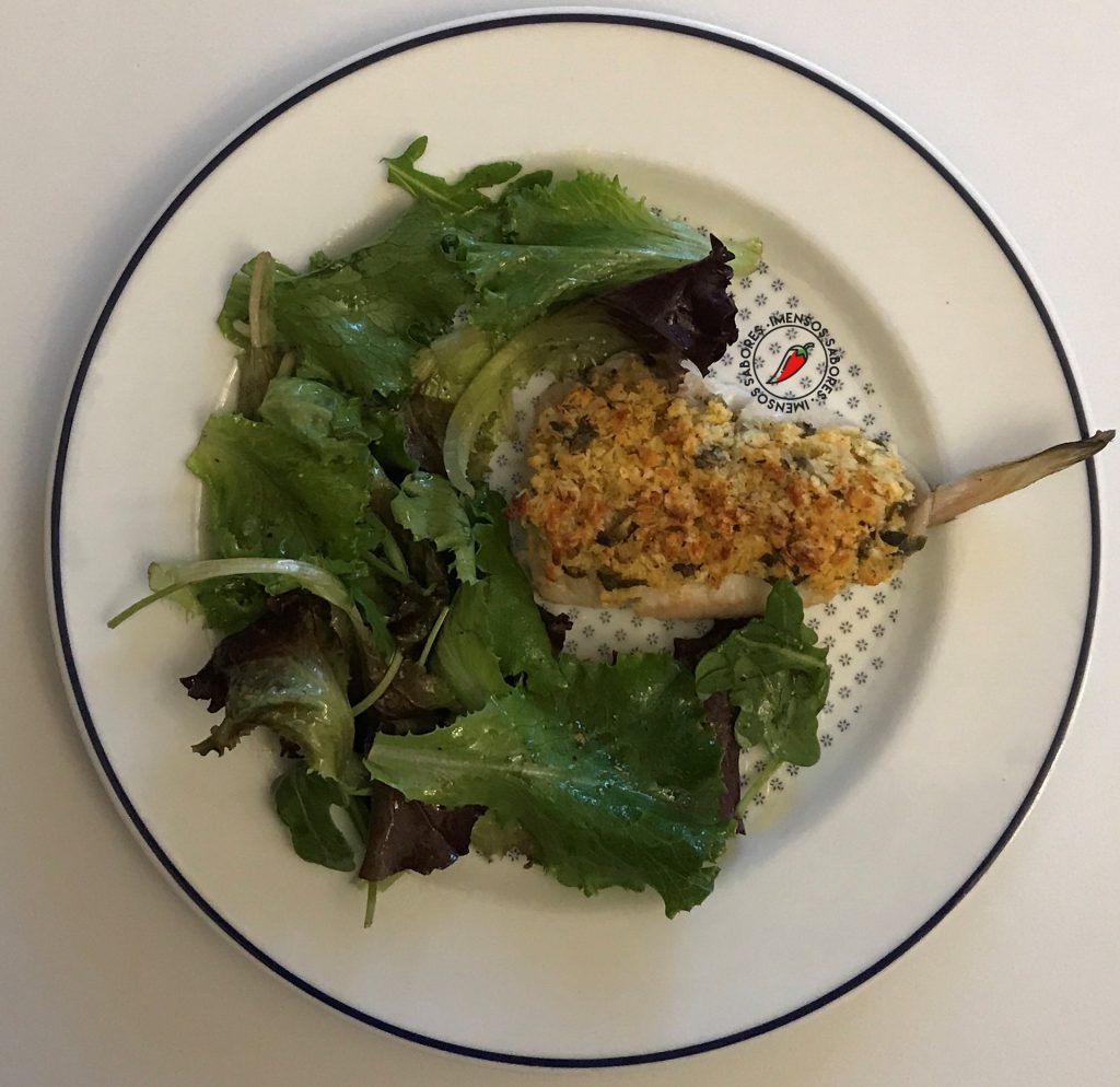 Peixe crocante assado