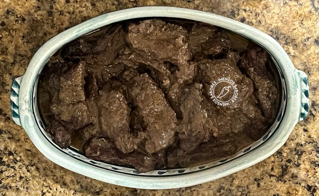 Fraldinha assada no forno em tiras