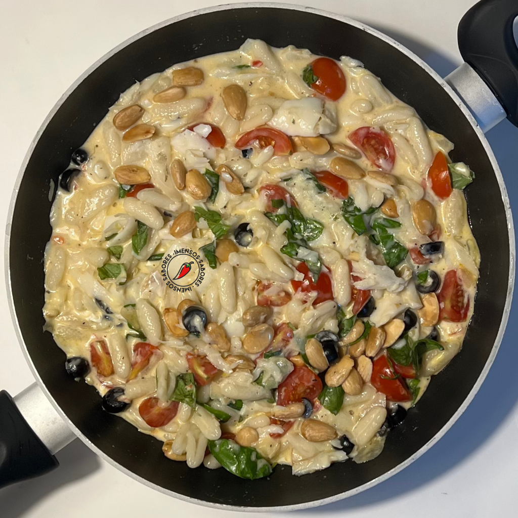 Macarrão cavatelli com bacalhau