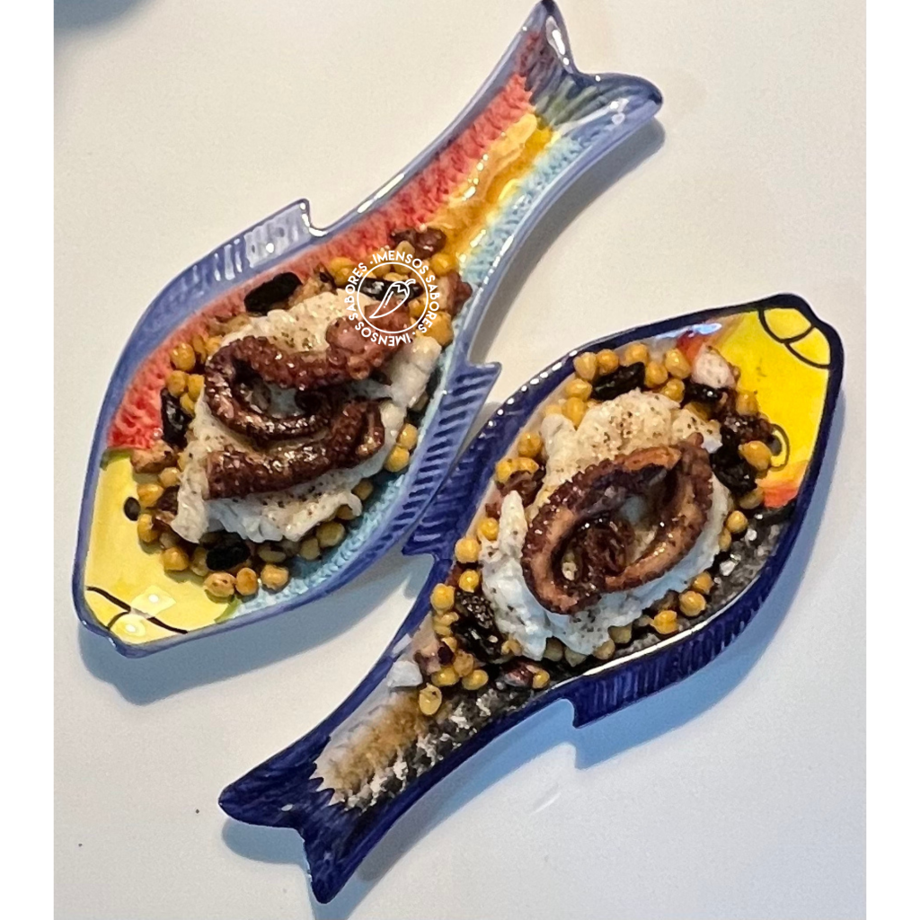 Bacalhau fresco com polvo