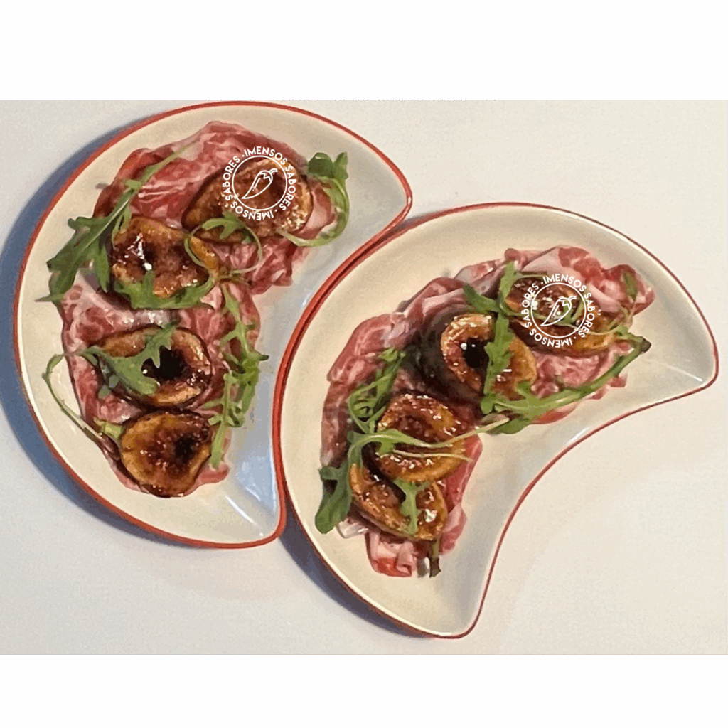 Figos com vinagre balsâmico e coppa di Parma