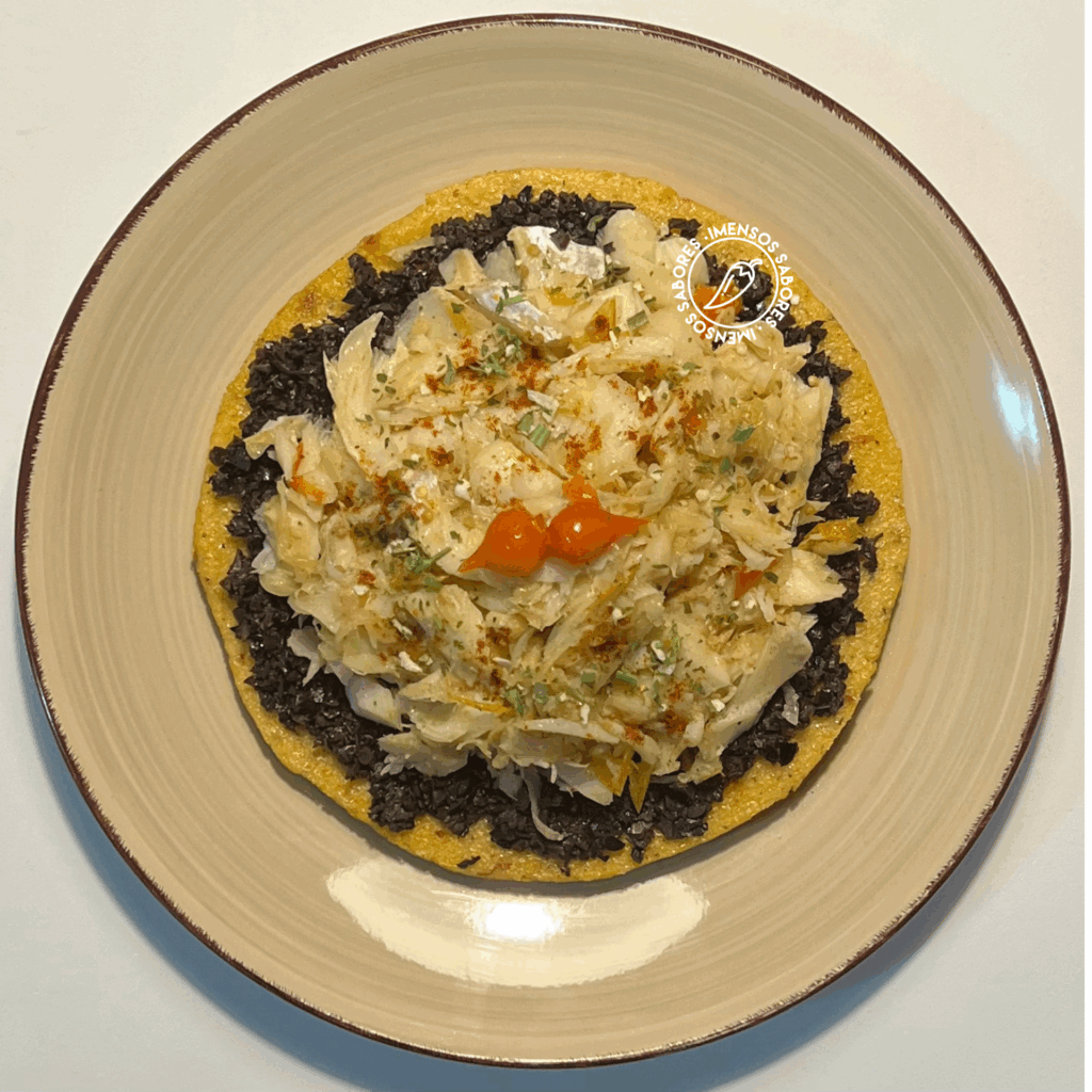 Polenta assada com bacalhau