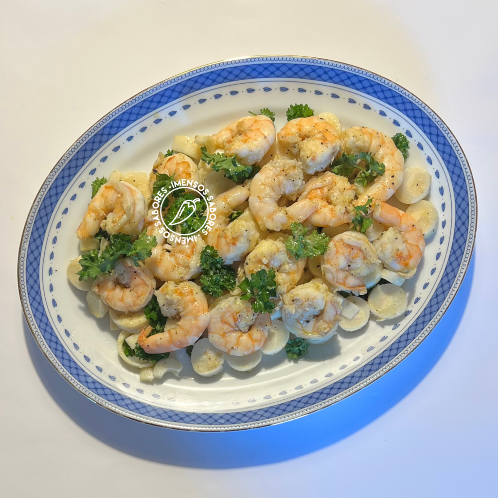 Salada de palmito com camarão